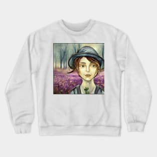 girl with blue hat Crewneck Sweatshirt